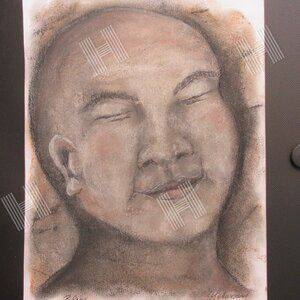 'Bliss' Pastel Painting on Paper, Framed, Spiritual, Buddha, Meditation, 9"x 12"